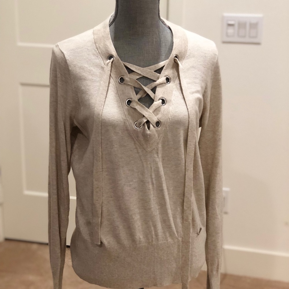 ABERCROMBIE & FITCH lace up sweater